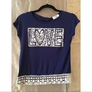 Navy Blue “Love” Top